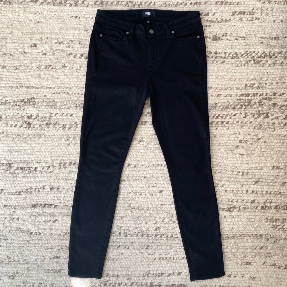Paige Verdugo Ultra Skinny Overdye Jeans in Black, Size 30 - Picture 2 of 10
